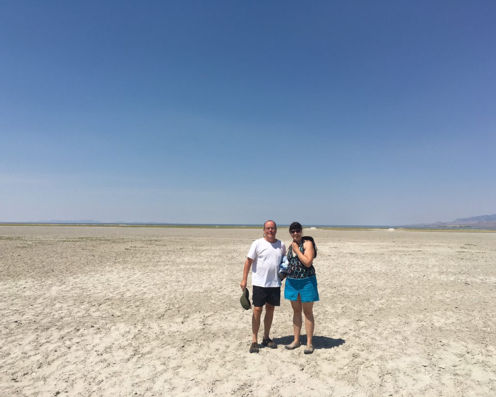 Great Salt Lake beach Antelope Island