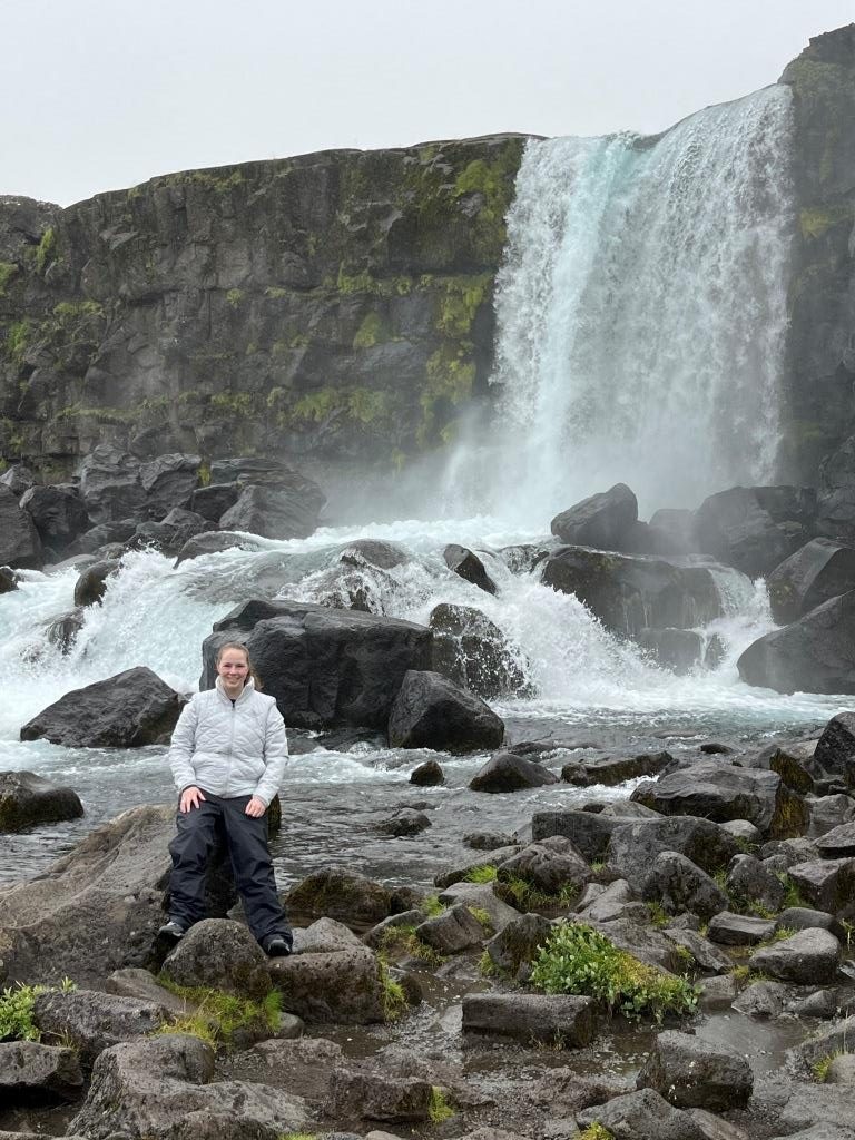 Oxararfoss Waterfall in Thingvellir National Park
